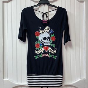 Demi Loon Goth Wicked Angel Shirt Dress S/M Witch